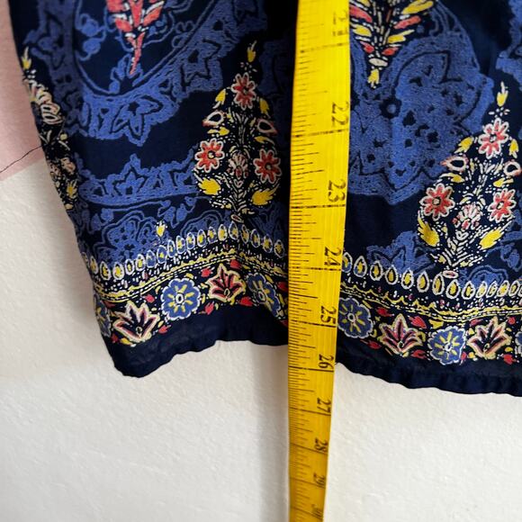 Lucky Brand Peasant Top Women's Size Small Blue Boho Paisley Print - Picture 4 of 5